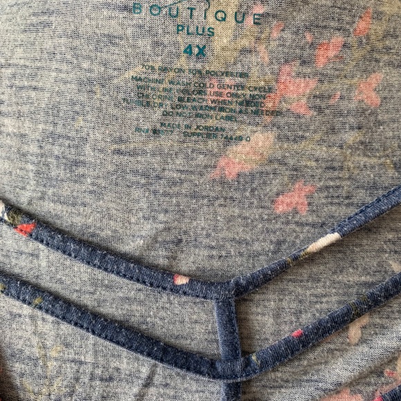 Floral strappy tie front shirt 4x - Picture 2 of 4